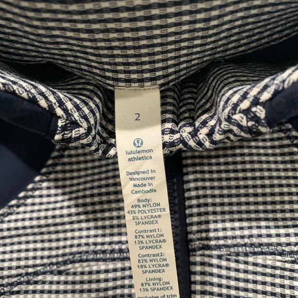 Lululemon True Navy Gingham Forme Jacket - Picture 3 of 6